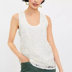 💛 Palm Lace Relaxed Scoop Neck Tank